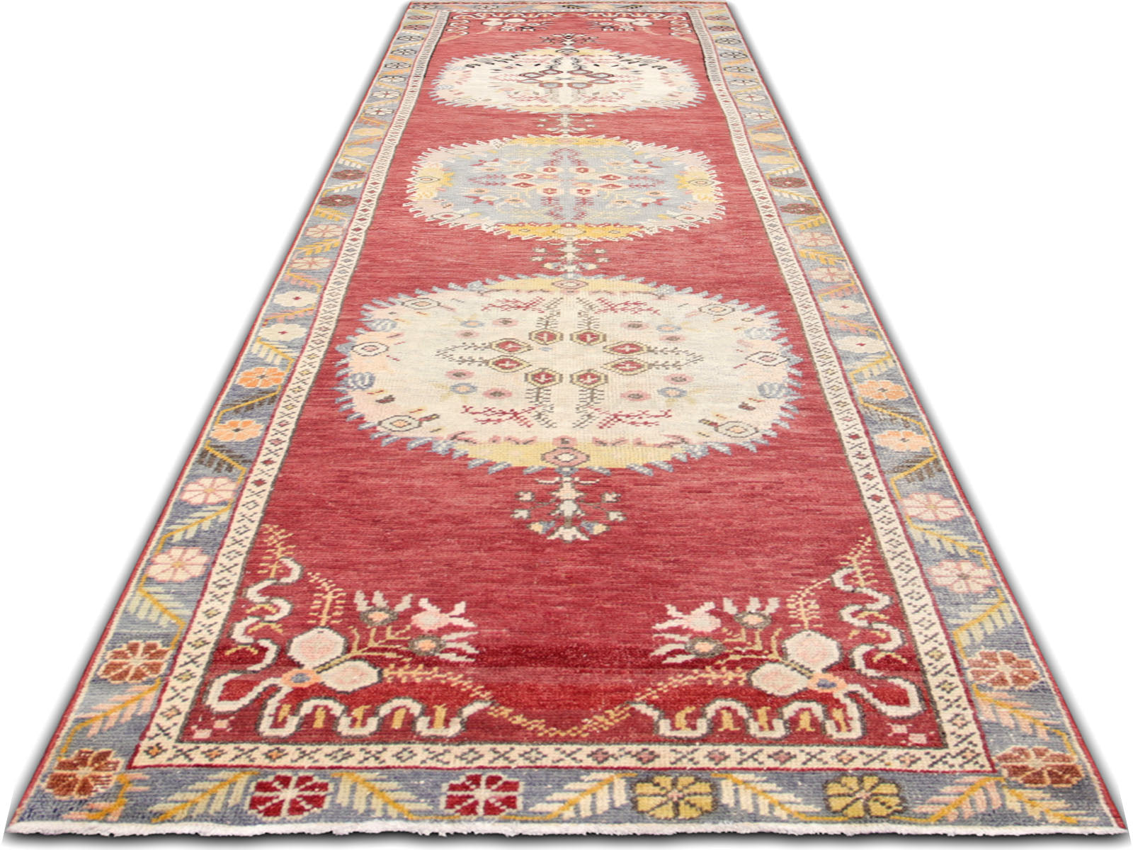 Vintage Turkish Oushak Runner - 3'2" x 12'7" - 150853