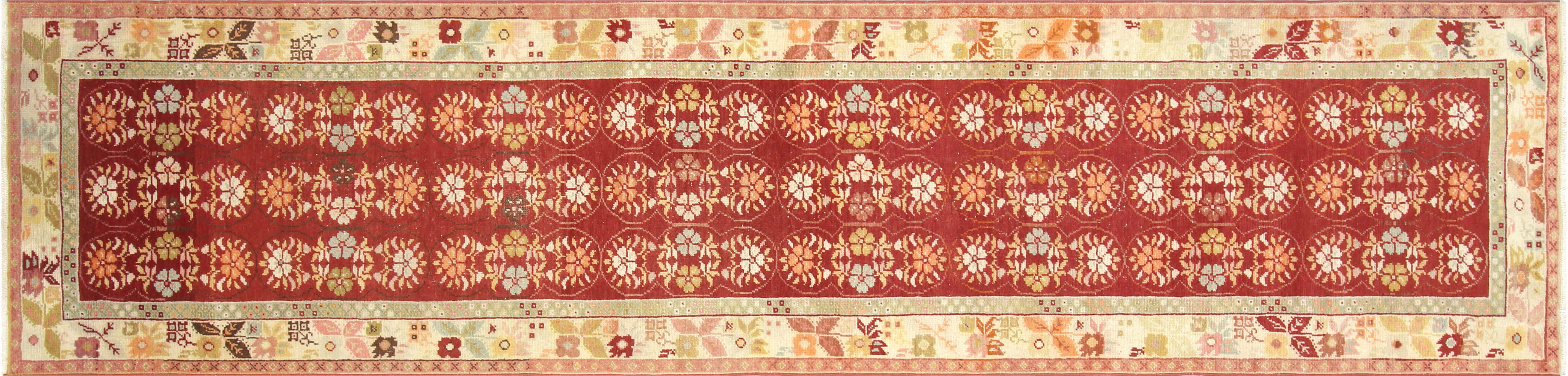 Vintage Turkish Oushak Runner - 3'2" x 12'10" - 150862