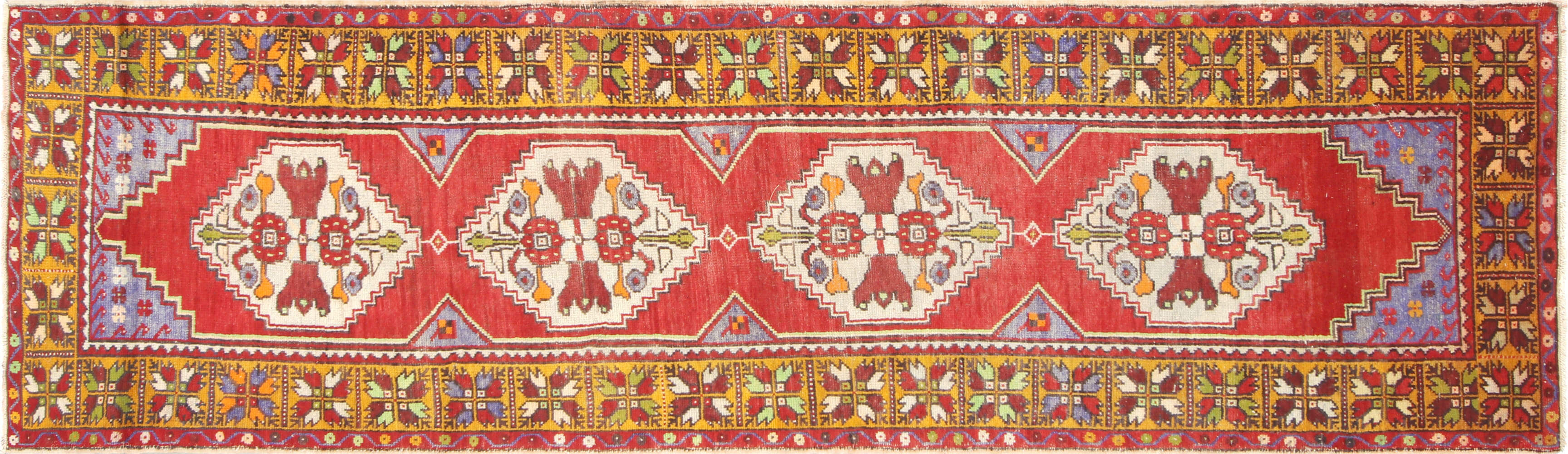 Vintage Turkish Oushak Runner - 2'11" x 10'1" - 150863
