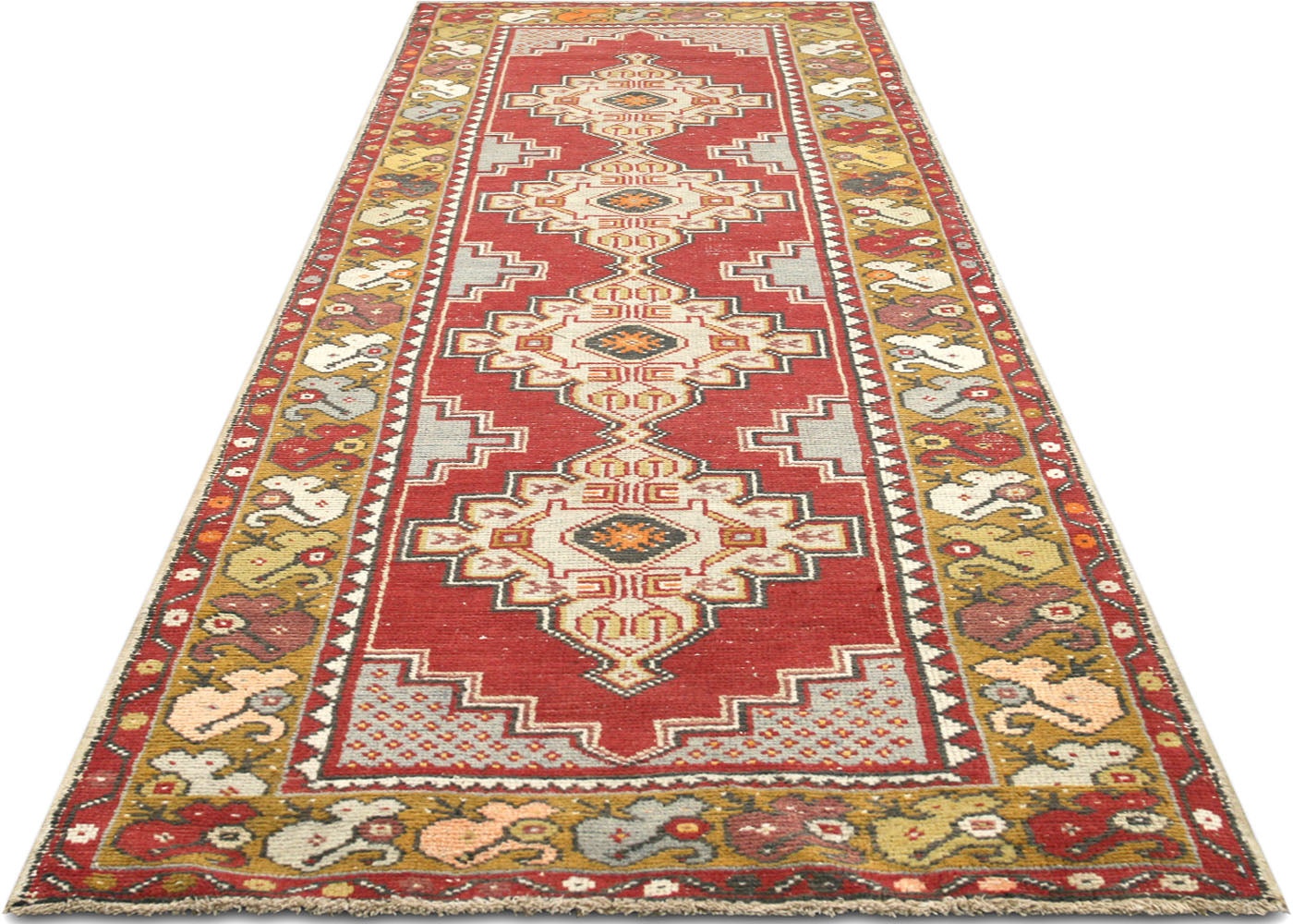 Vintage Turkish Oushak Runner - 2'11" x 9'7" - 150914