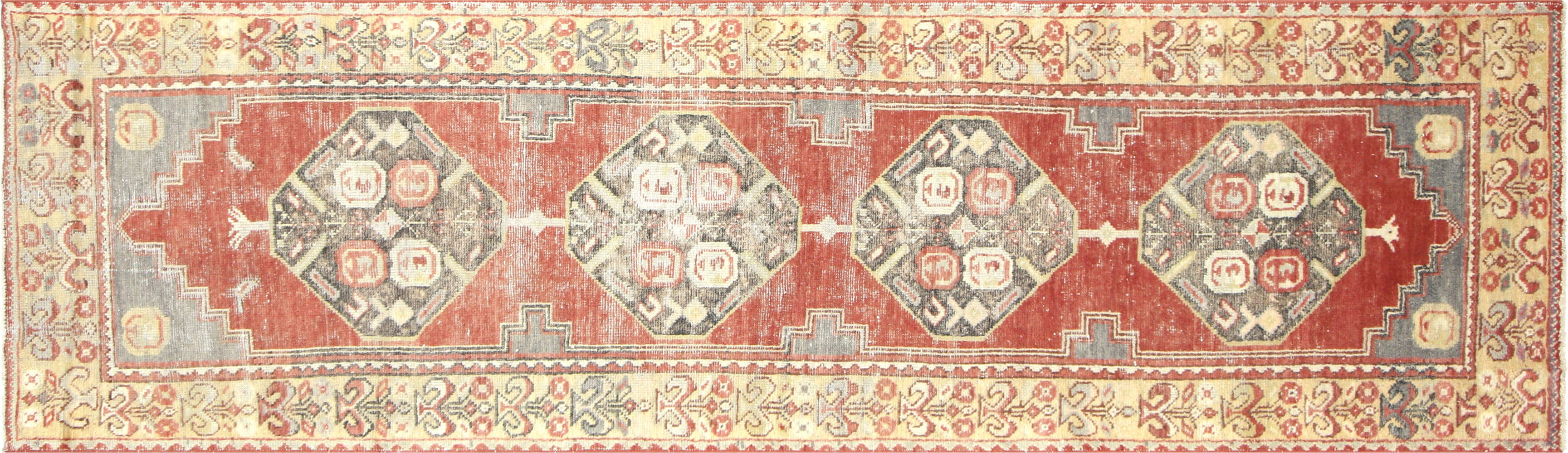 Vintage Turkish Oushak Runner - 2'11" x 9'8" - 150918