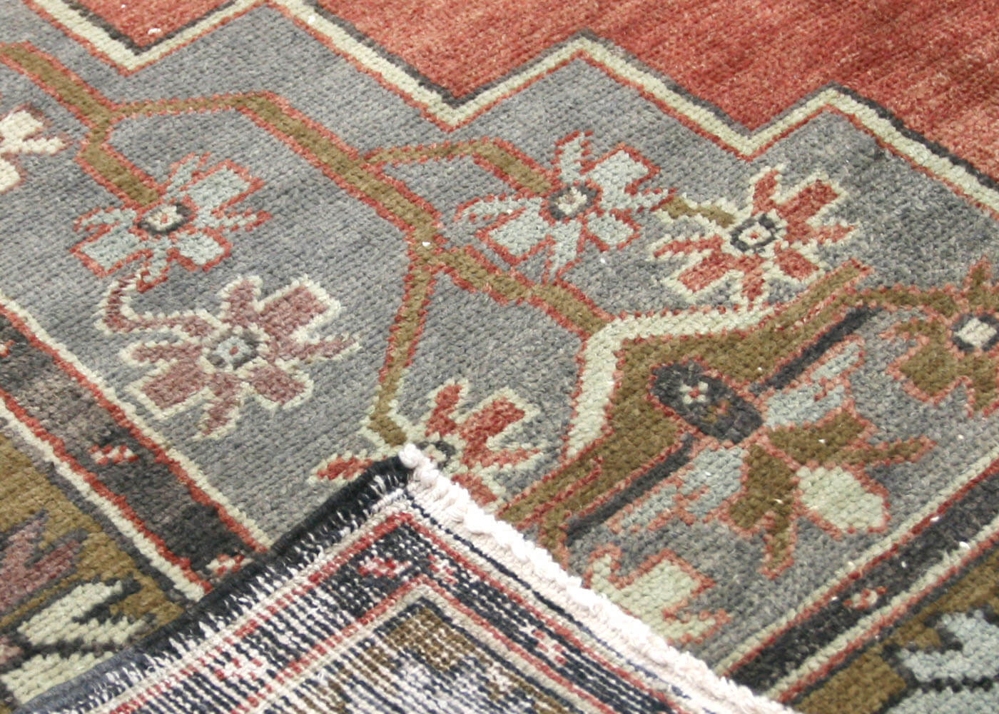 トルコヴィンテージラグ OldTurkishVintage Oushak Rug Antique Turkish Oushak Rug No. j2630 - J&D Oriental Rugs Co