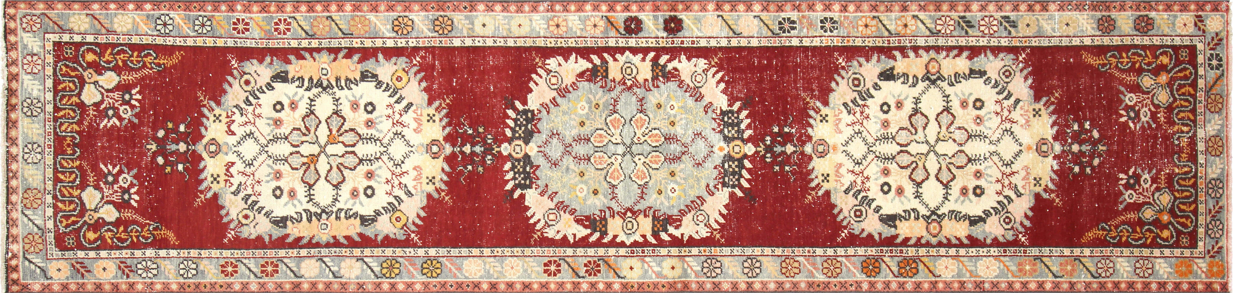 Vintage Turkish Oushak Runner - 3' x 12'6" - 150984