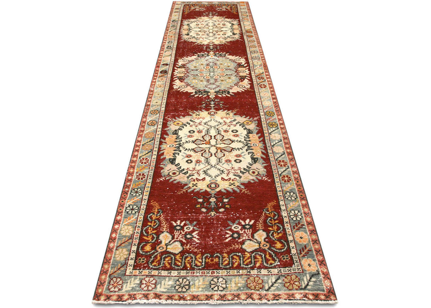 Vintage Turkish Oushak Runner - 3' x 12'6" - 150984