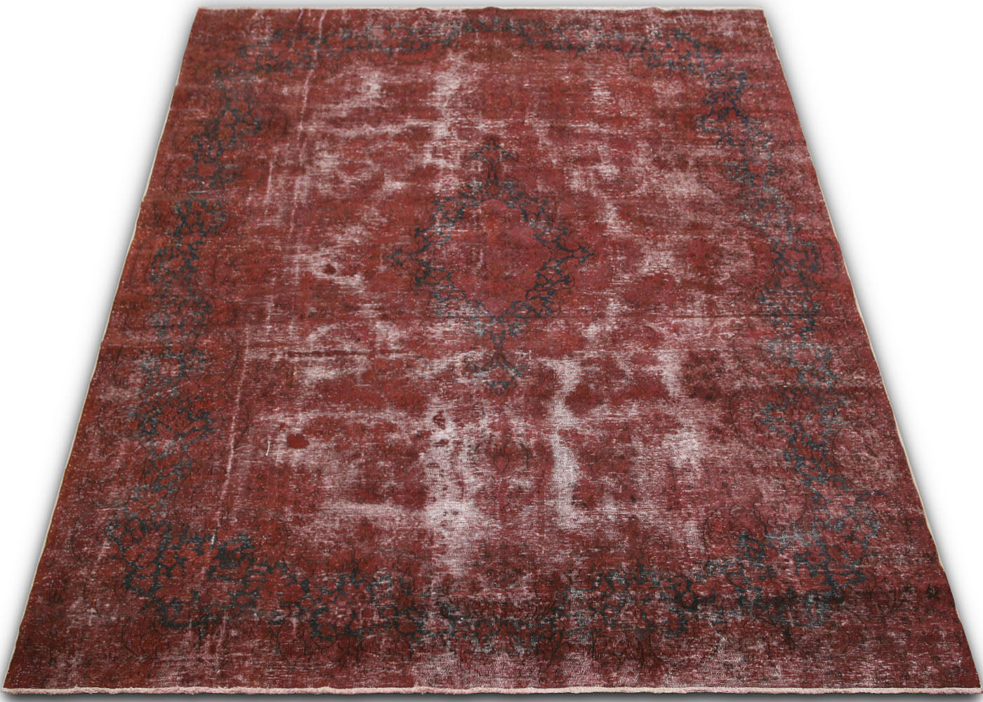 Vintage Persian Kerman Overdyed Rug - 9'9" x 13'5" - 155010