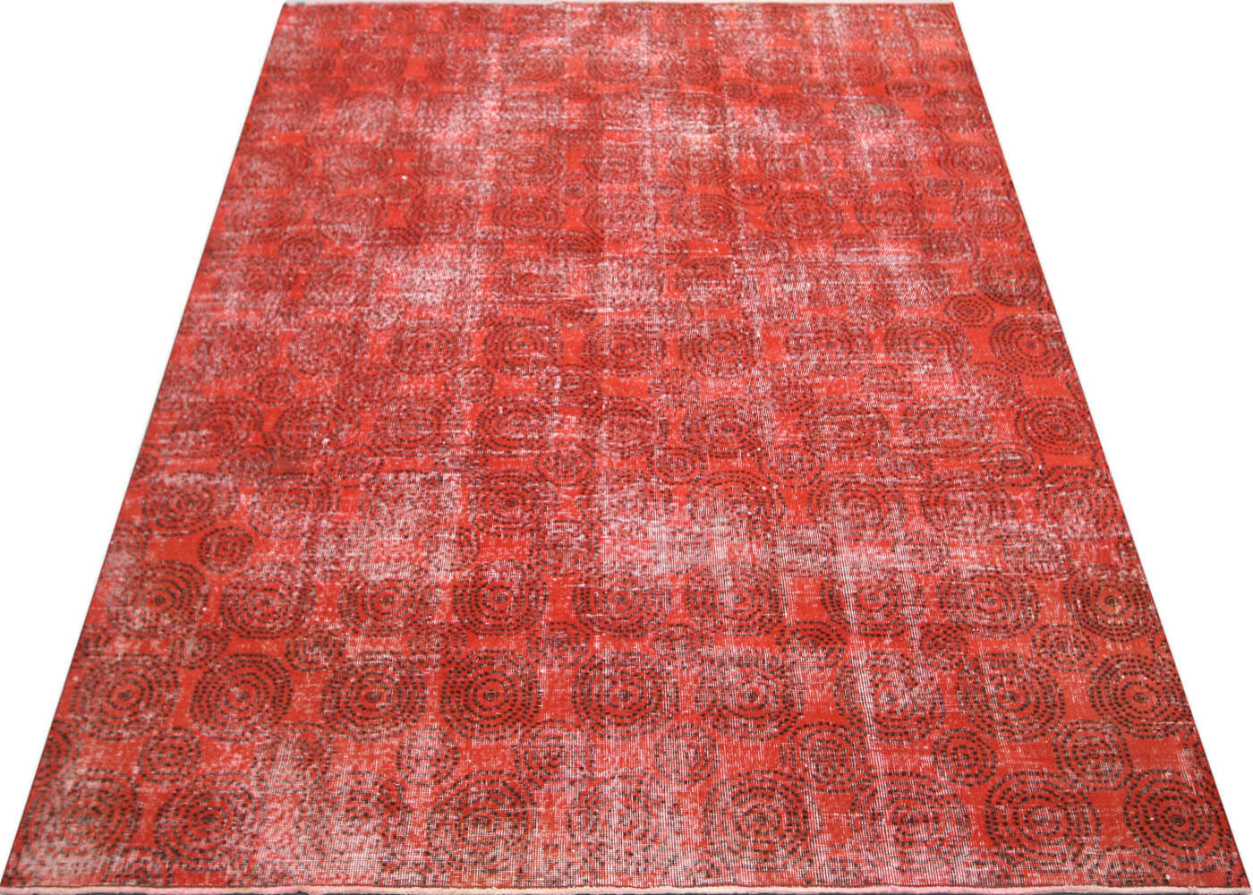 Vintage Turkish Mid-Century-Modern Rug - 6'7" x 9' - 156035