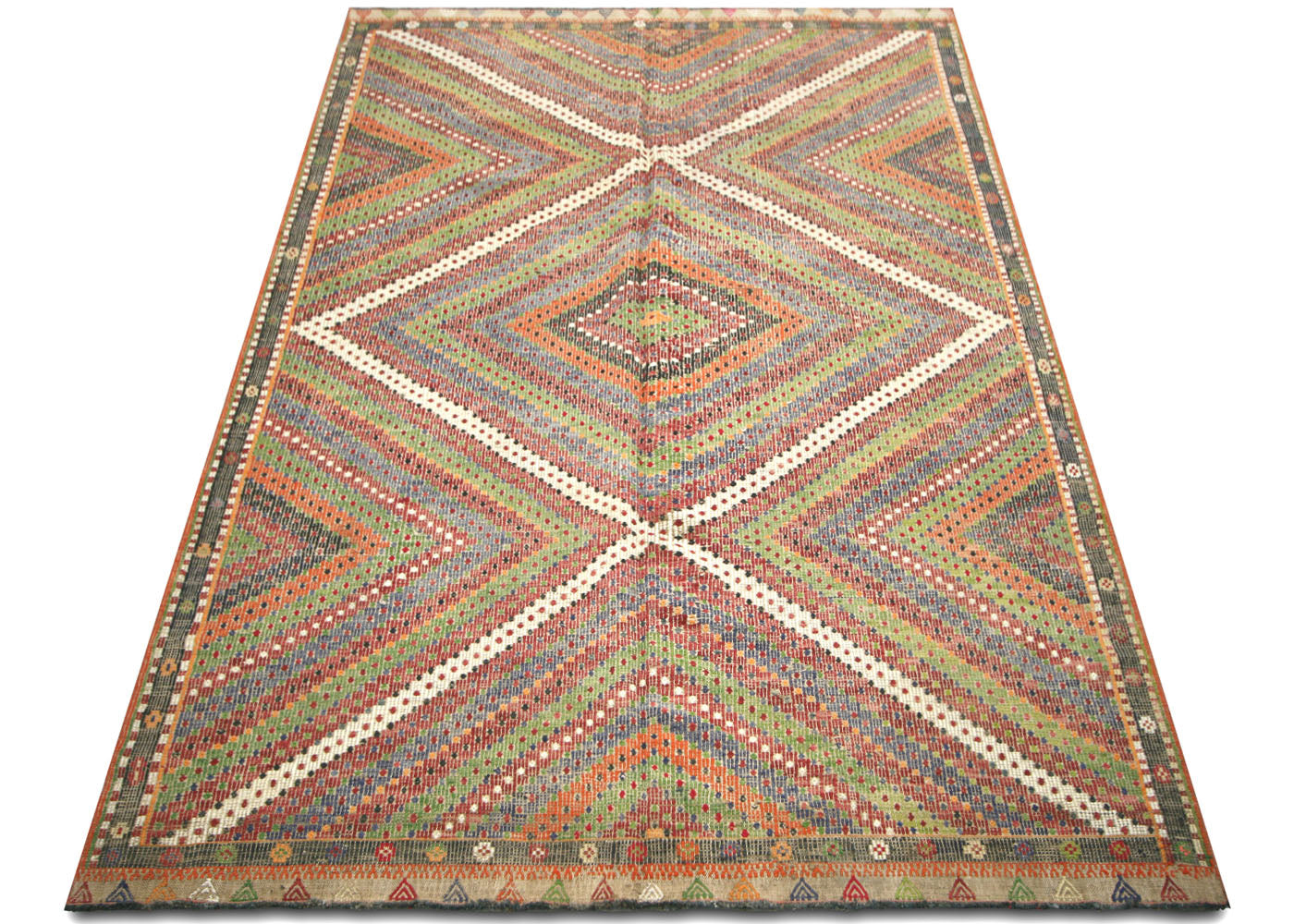 Vintage Turkish Kilim - 6'2" x 9'10" - 156105