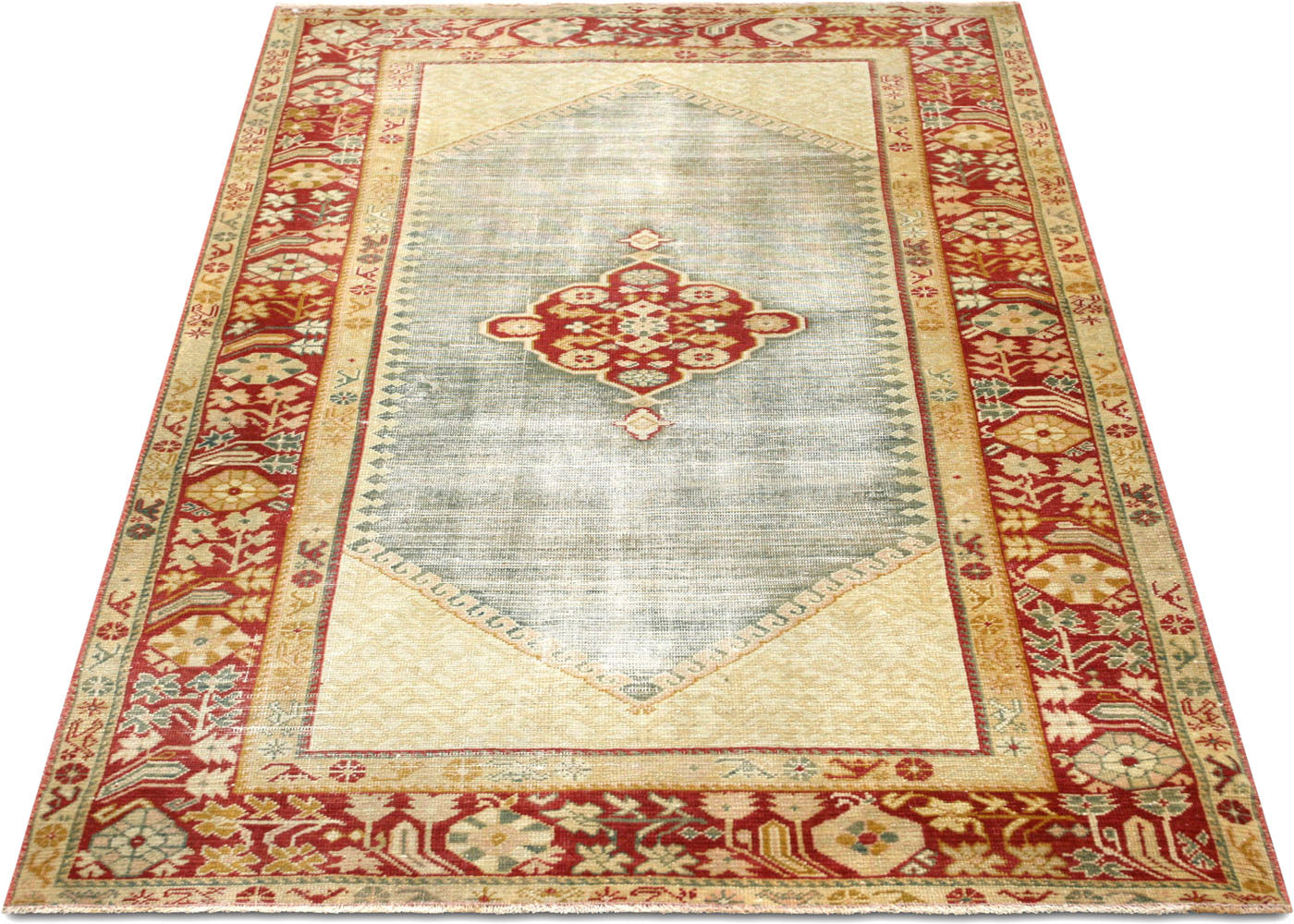 Vintage Turkish Oushak Rug - 3'7" x 6'2" - 156115