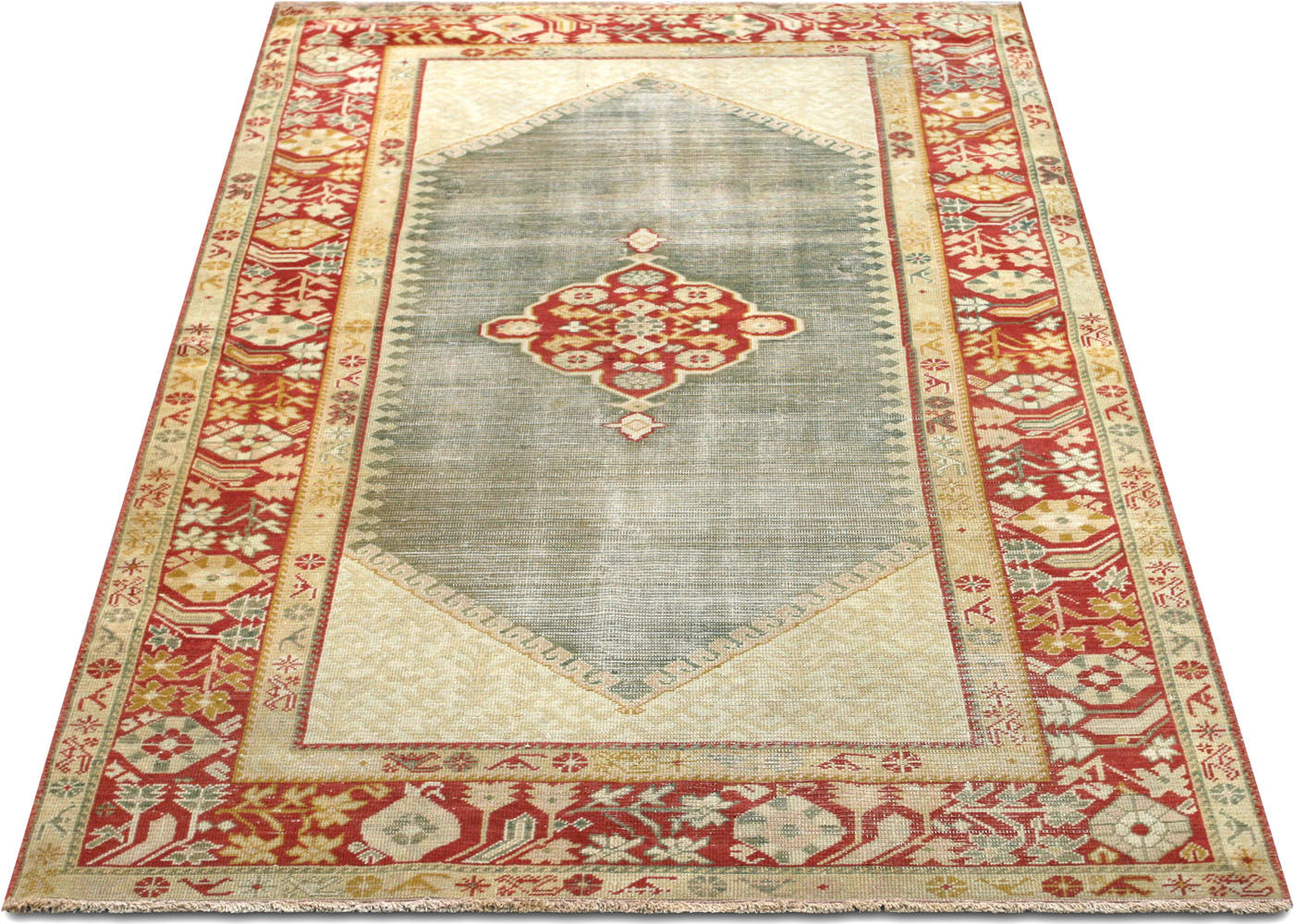 Vintage Turkish Oushak Rug - 3'7" x 6'2" - 156115