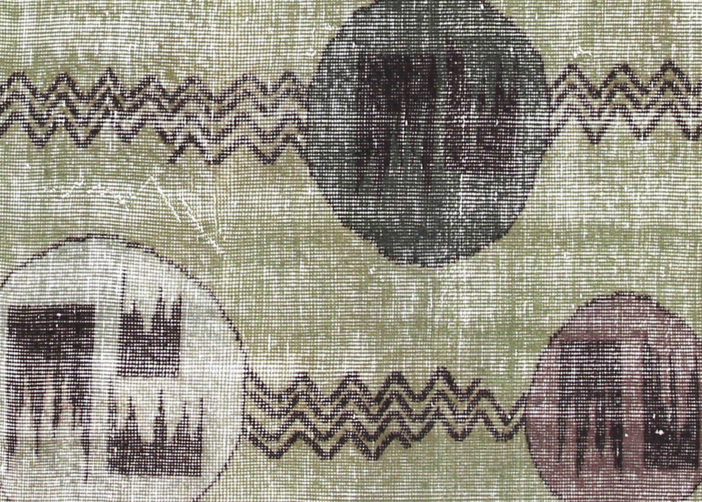 Vintage Turkish Mid-Century-Modern Rug - 7'2" x 10'1" - 156204