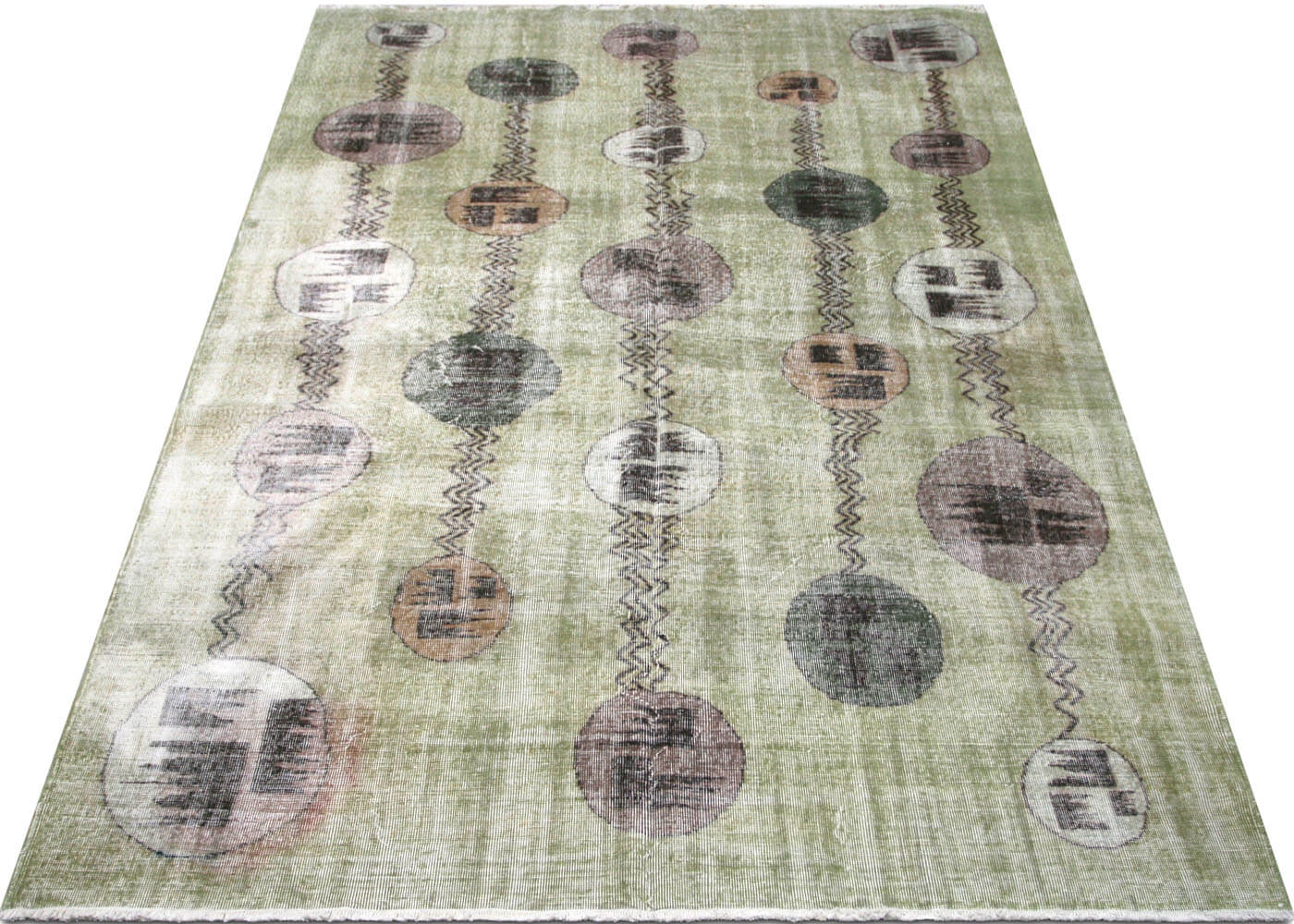 Vintage Turkish Mid-Century-Modern Rug - 7'2" x 10'1" - 156204