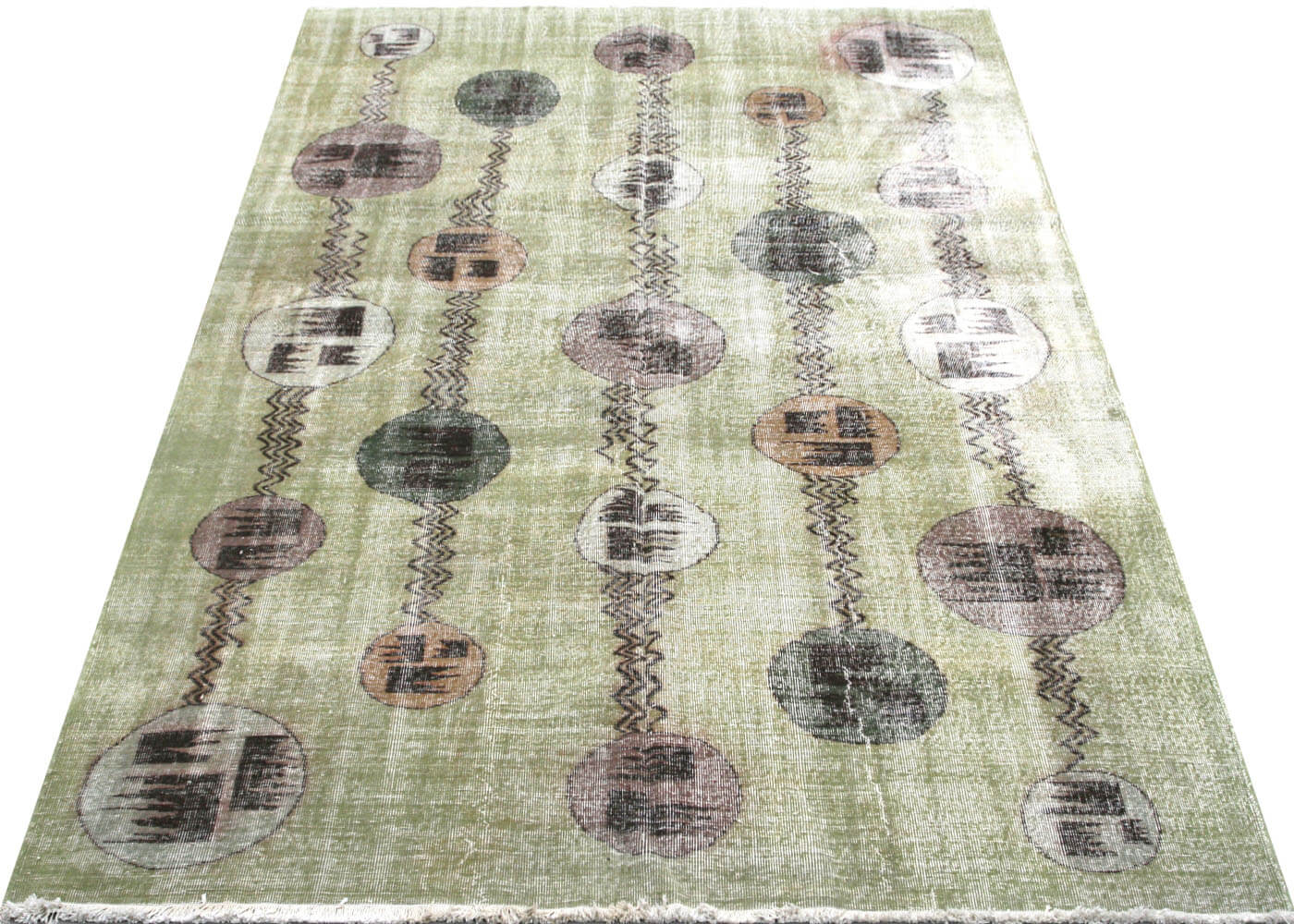 Vintage Turkish Mid-Century-Modern Rug - 7'2" x 10'1" - 156204