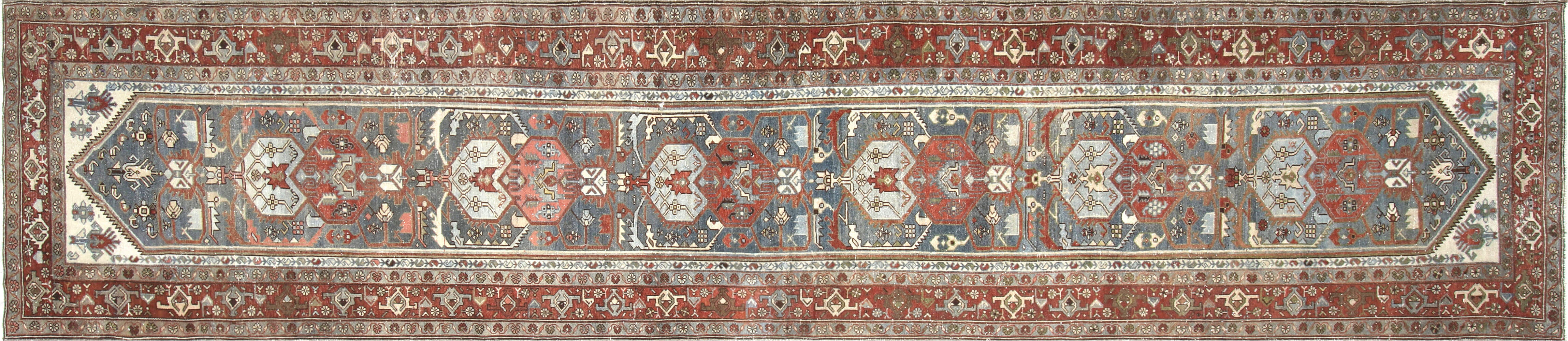 Semi Antique Persian Melayer Runner - 3'5" x 16' - 160072