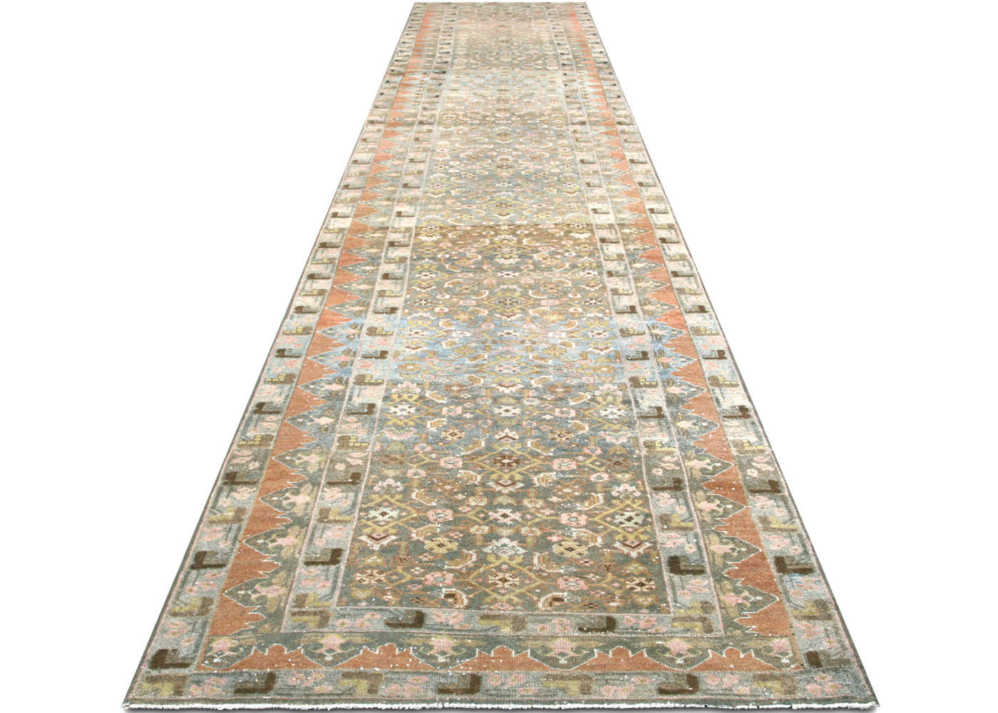 Semi Antique Persian Melayer Runner - 3'2" x 17' - 160080