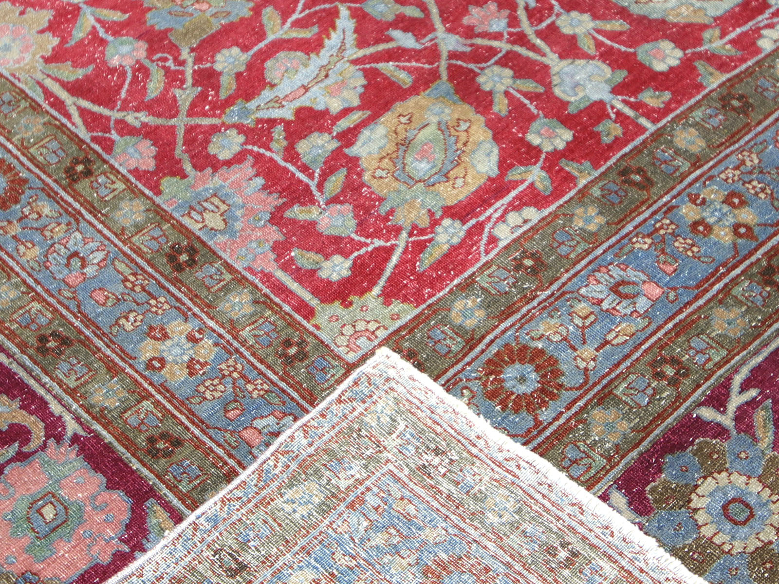 Semi Antique Persian Tabriz Rug - 12'9" x 18'7"