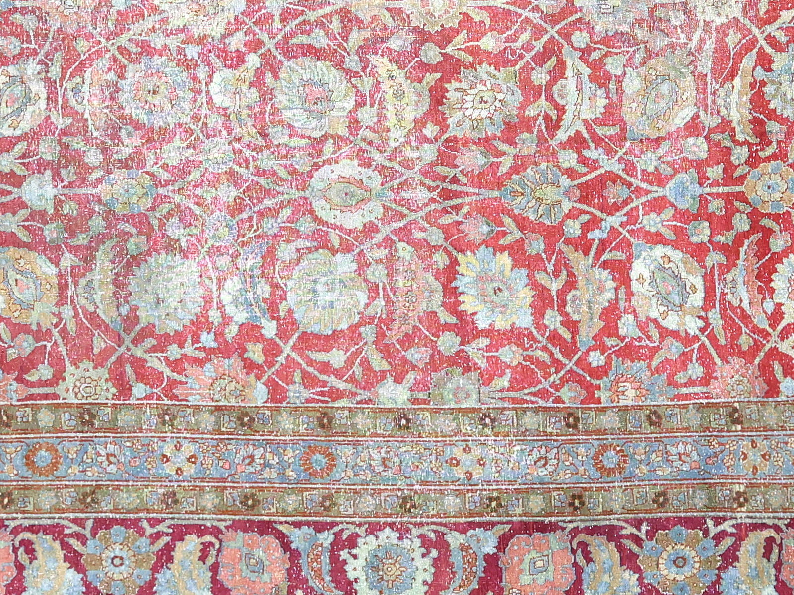 Semi Antique Persian Tabriz Rug - 12'9" x 18'7"