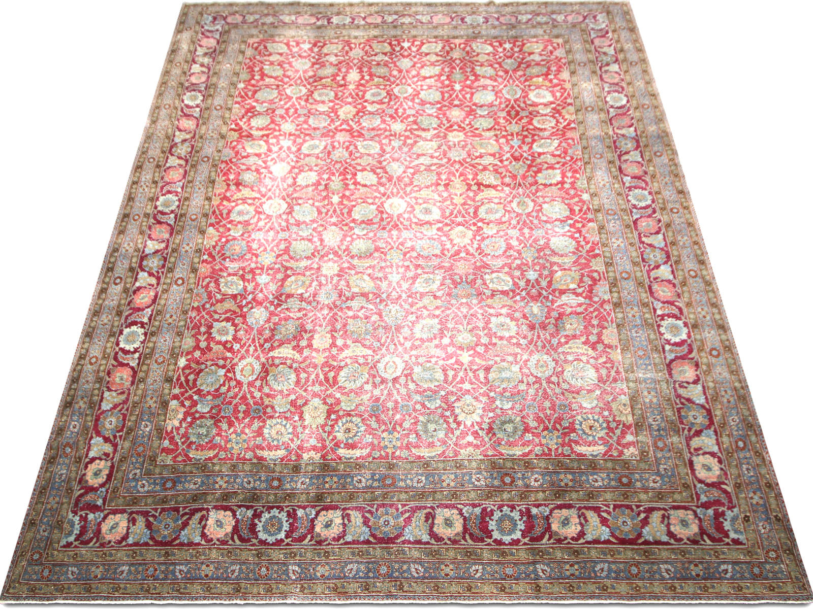 Semi Antique Persian Tabriz Rug - 12'9" x 18'7"