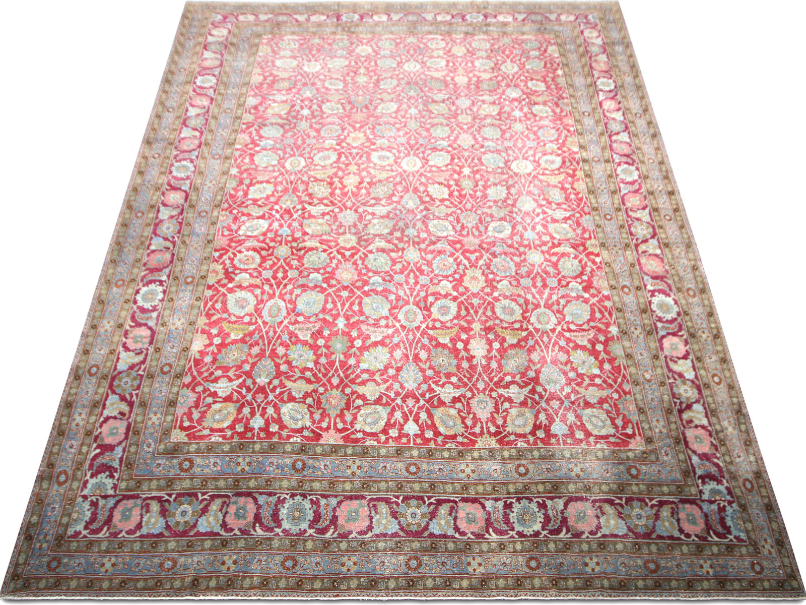 Semi Antique Persian Tabriz Rug - 12'9" x 18'7"