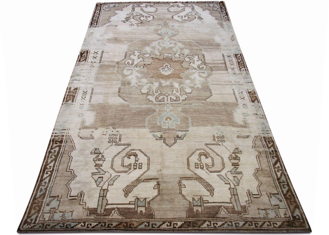 Vintage Turkish Oushak Rug - 6'8" x 13'3" - 160104