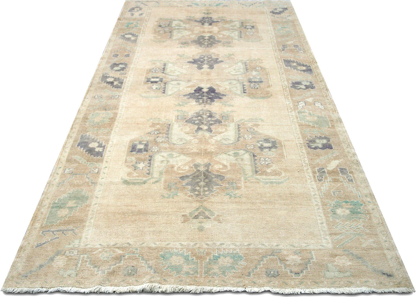 Vintage Turkish Oushak Rug - 5'1" x 10'11" - 160126