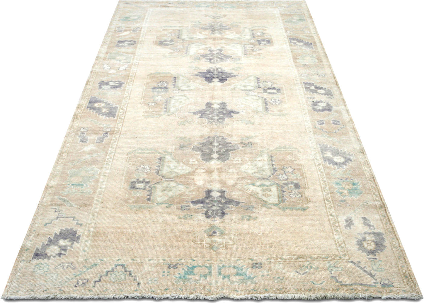 Vintage Turkish Oushak Rug - 5'1" x 10'11" - 160126