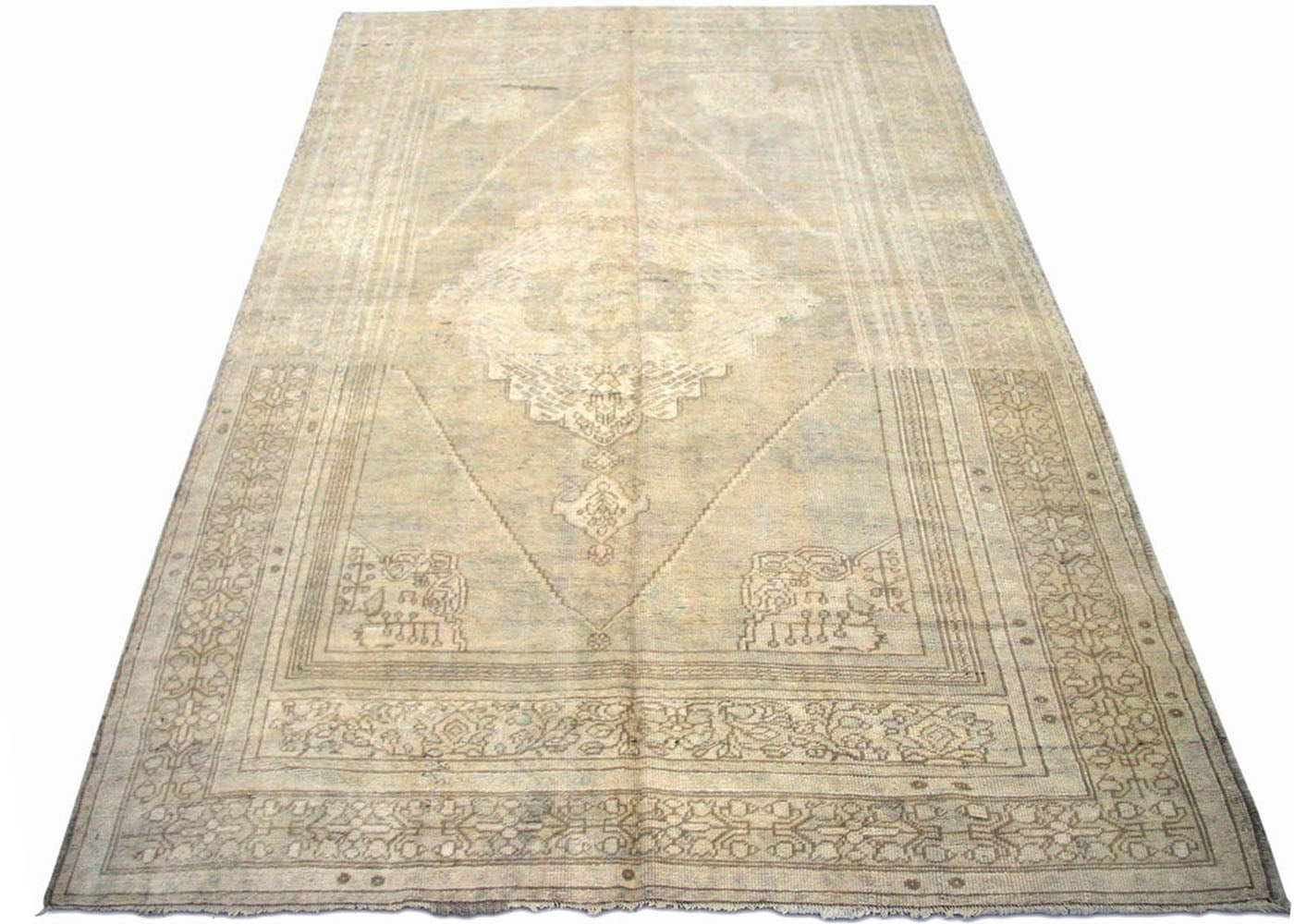 Vintage Turkish Oushak Rug - 6'2" x 10'4" - 160128