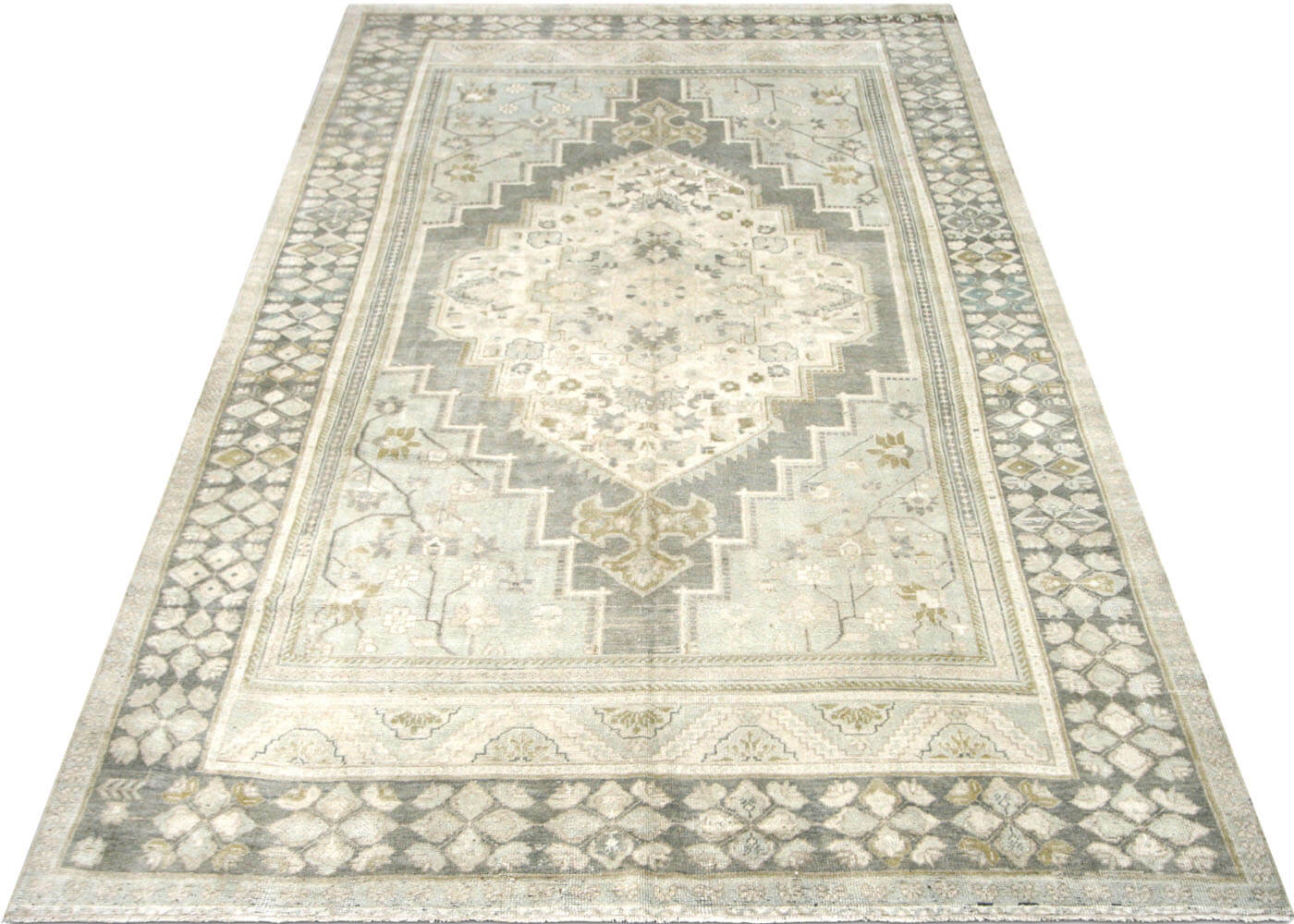 Vintage Turkish Oushak Rug - 6'6" x 11'1" - 160134