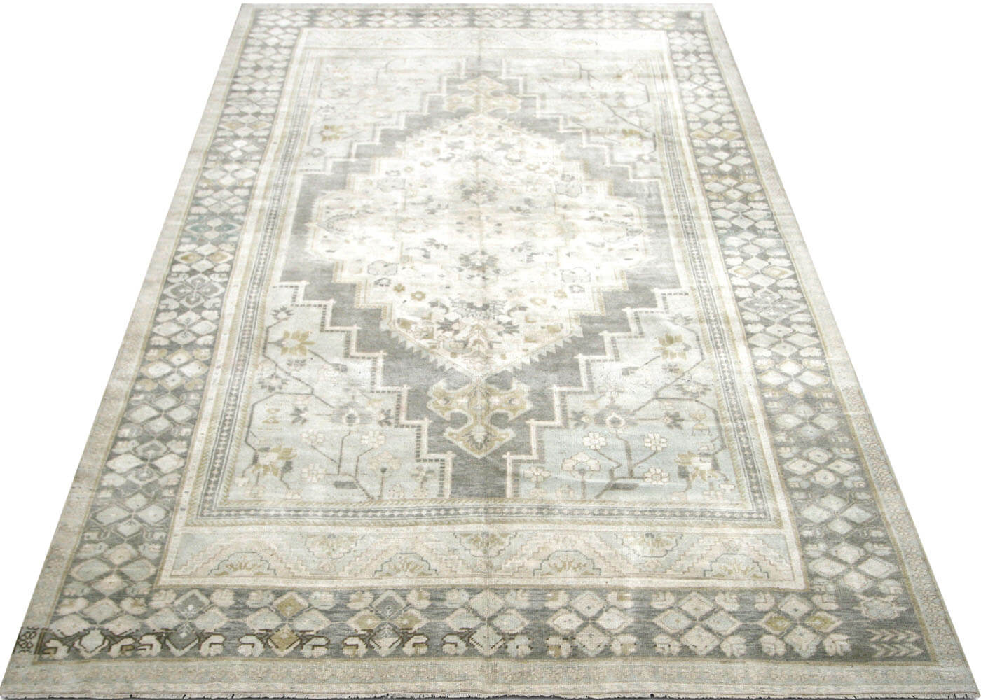 Vintage Turkish Oushak Rug - 6'6" x 11'1" - 160134