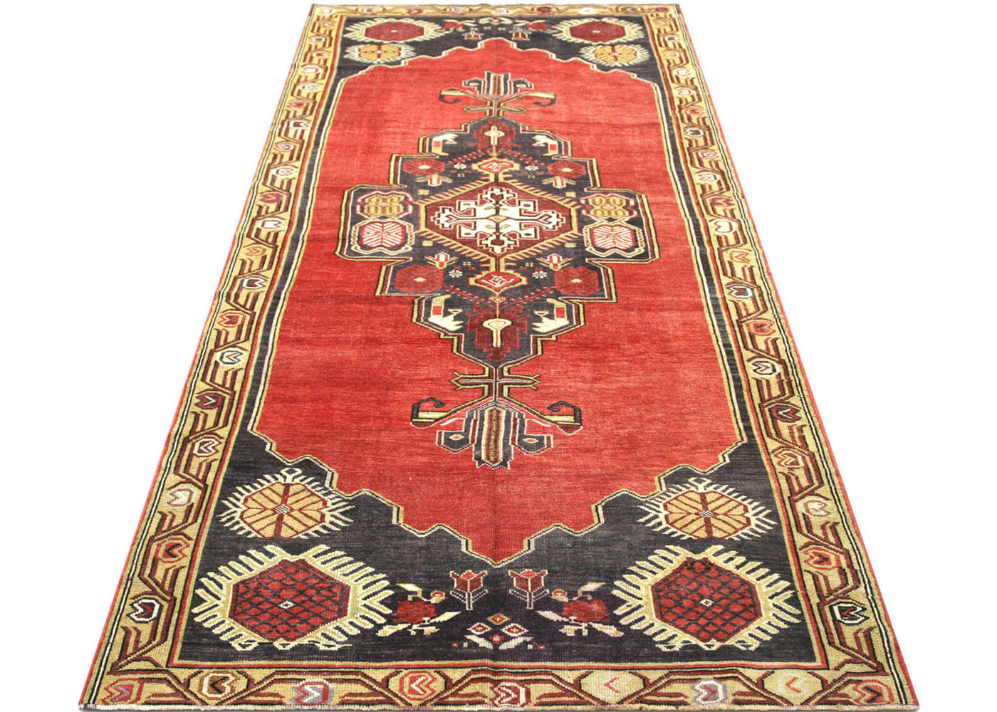 Vintage Turkish Oushak Rug - 5'1" x 11'10" - 160182