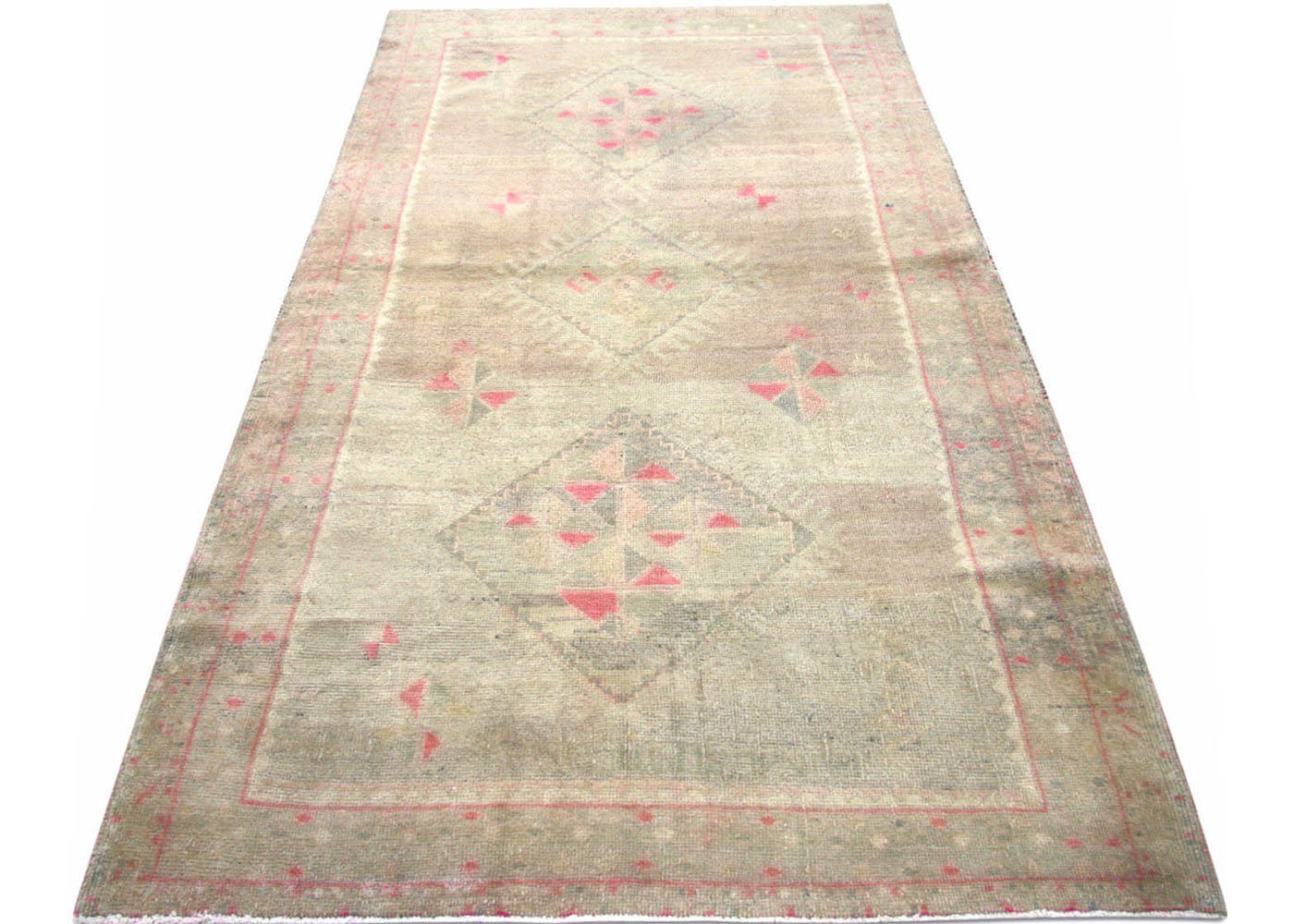 Vintage Turkish Oushak Rug - 3'10" x 7'8" - 160191