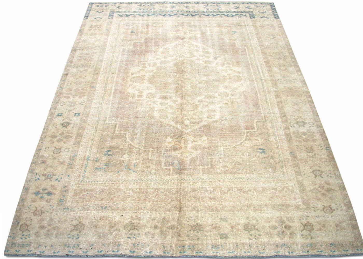 Vintage Turkish Oushak Rug - 6'11" x 10'1" - 160202