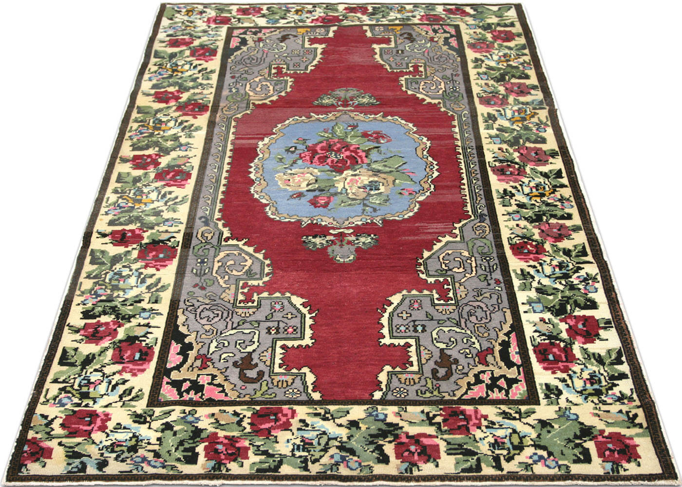 Vintage Turkish Oushak Rug - 5'1" x 8'3" - 160207