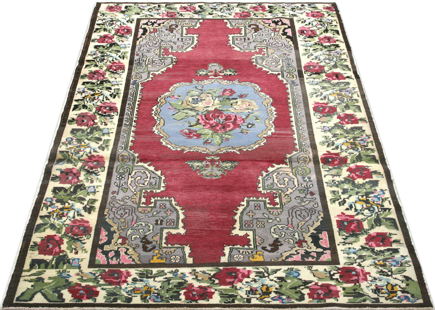 Vintage Turkish Oushak Rug - 5'1" x 8'3" - 160207