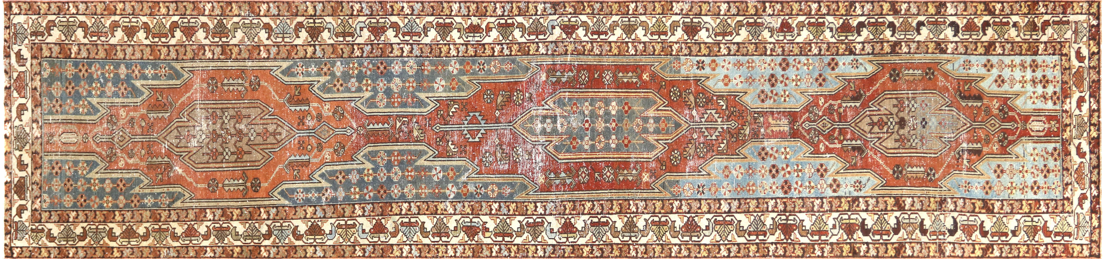 Semi Antique Persian Melayer Runner - 3'2" x 13'7" - 160251