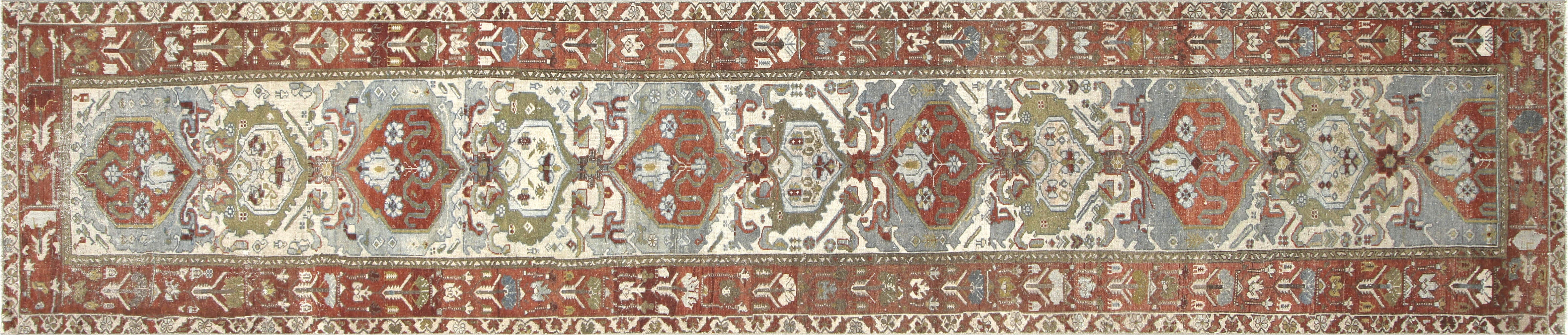 Semi Antique Persian Melayer Runner - 3'4" x 15'7" - 160307