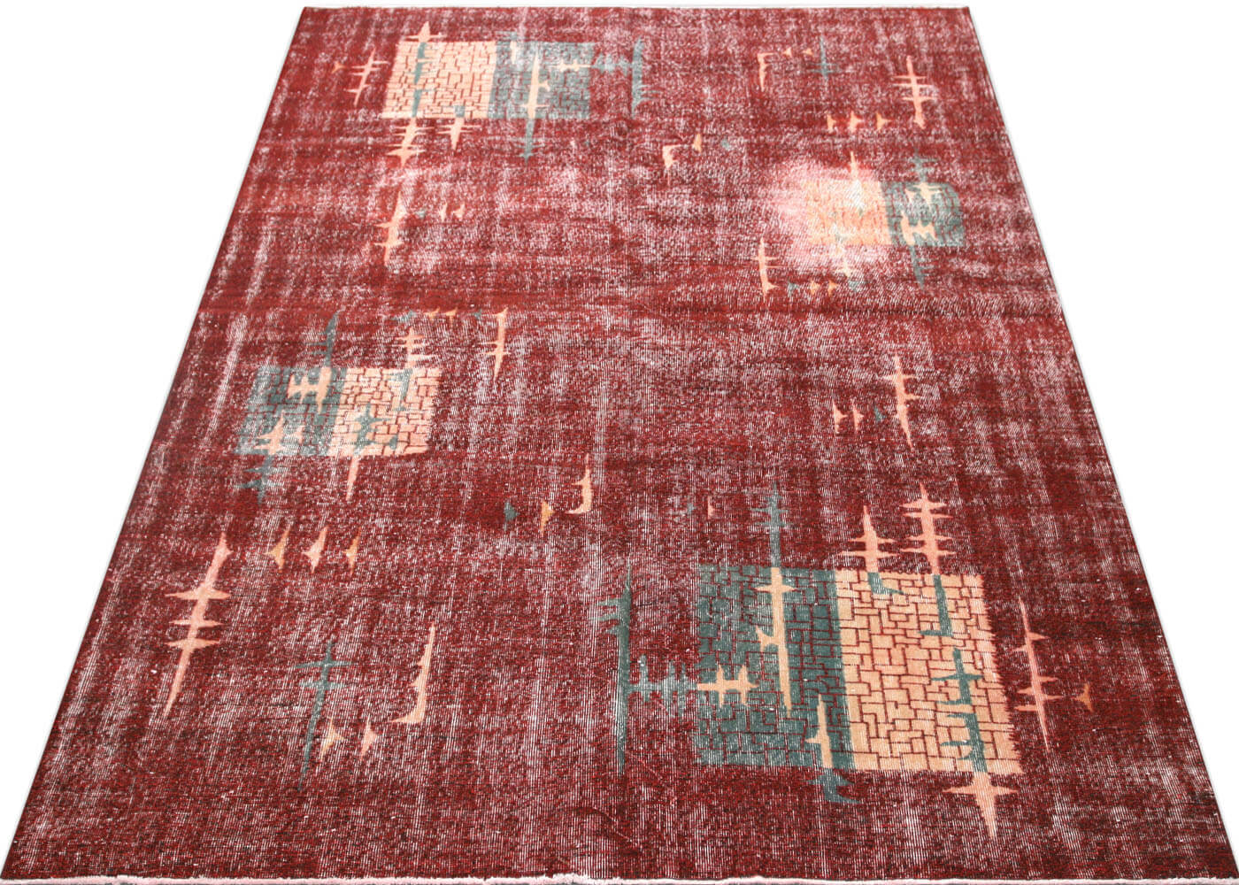 Vintage Turkish Mid-Century-Modern Rug - 6'9" x 9'10" - 170021