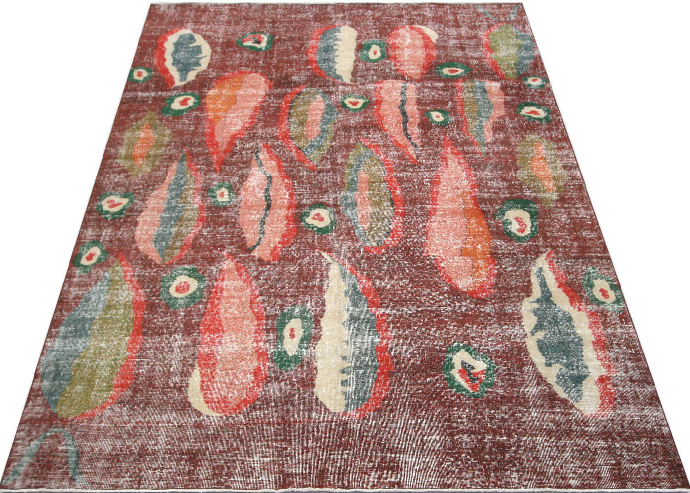 Vintage Turkish Mid-Century-Modern Rug - 6'8" x 10' - 170023