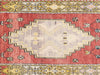 Vintage Turkish Oushak Rug in Gold,Red tones and an Medallion pattern. Measuring 3 feet 7 inches x 10 feet 1 inches – SKU 170056