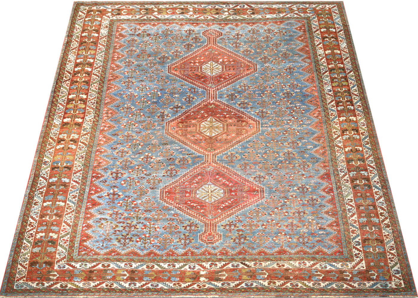 Semi Antique Persian Shiraz Rug - 7'3" x 10'4" - 170104