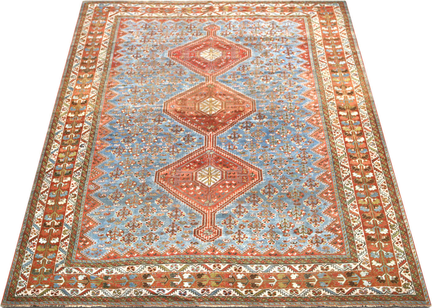 Semi Antique Persian Shiraz Rug - 7'3" x 10'4" - 170104