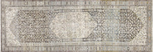 Semi Antique Persian Melayer Rug in Brown,Ecru tones and an Medallion,All Over pattern. Measuring 6 feet 10 inches x 19 feet 6 inches – SKU 170502