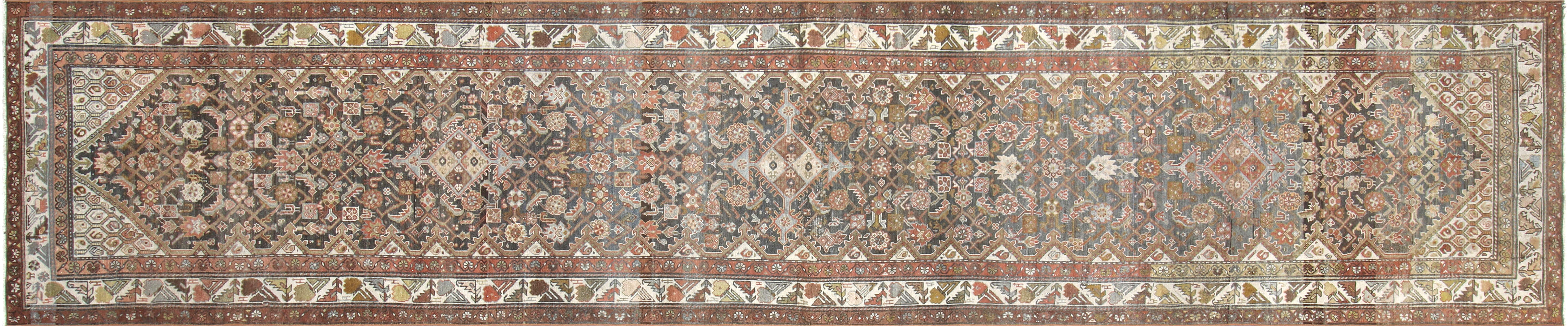 Semi Antique Persian Melayer Runner - 3'5" x 16'3" - 170552