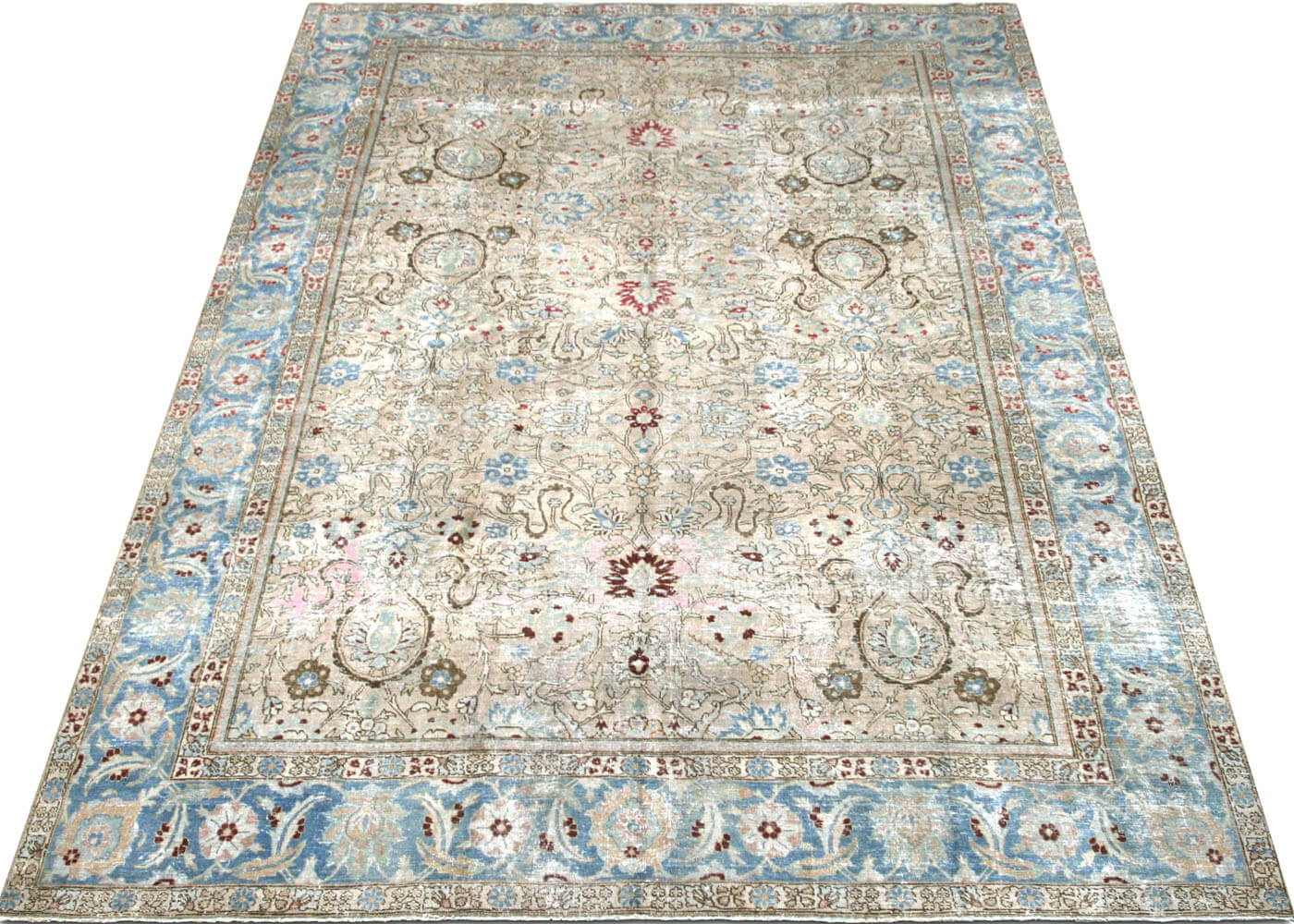 Semi Antique Persian Tabriz Rug - 8'10" x 12'8" - 170558