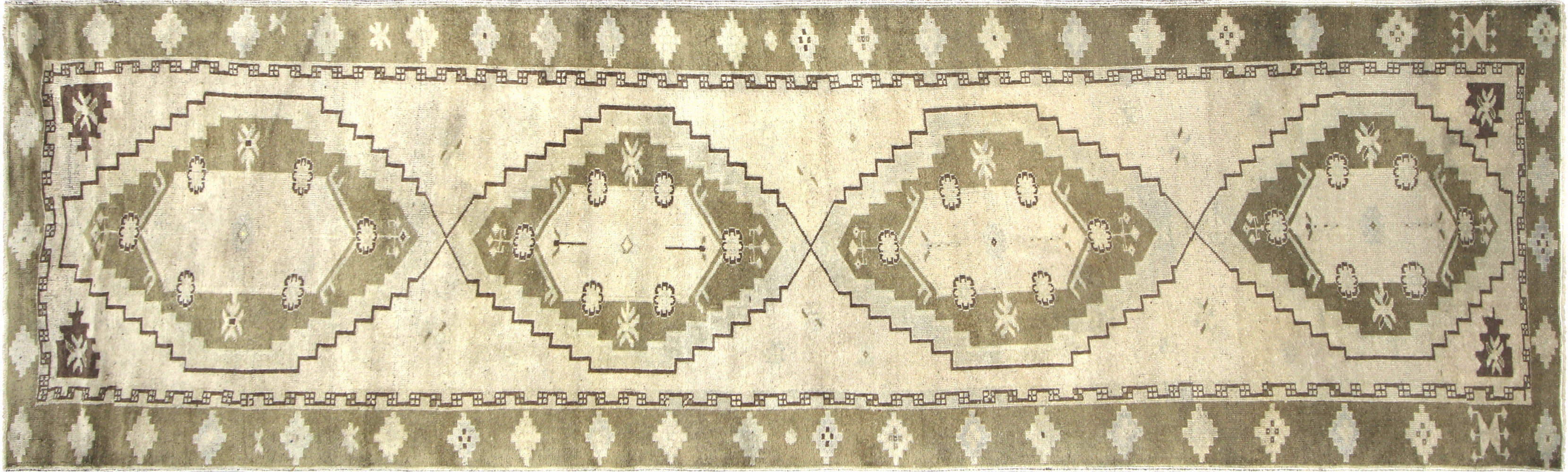 Vintage Turkish Oushak Runner - 3'9" x 12'9" - 171123