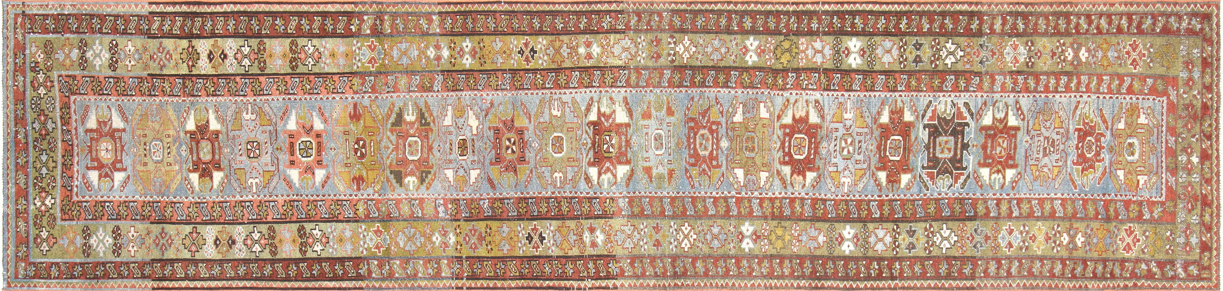 Semi Antique Persian Melayer Runner - 3'1" x 13' - 180015