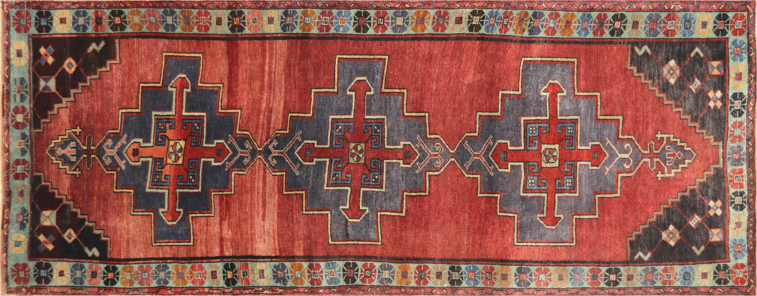 Vintage Turkish Oushak Runner - 3'9" x 9'4" - 180058
