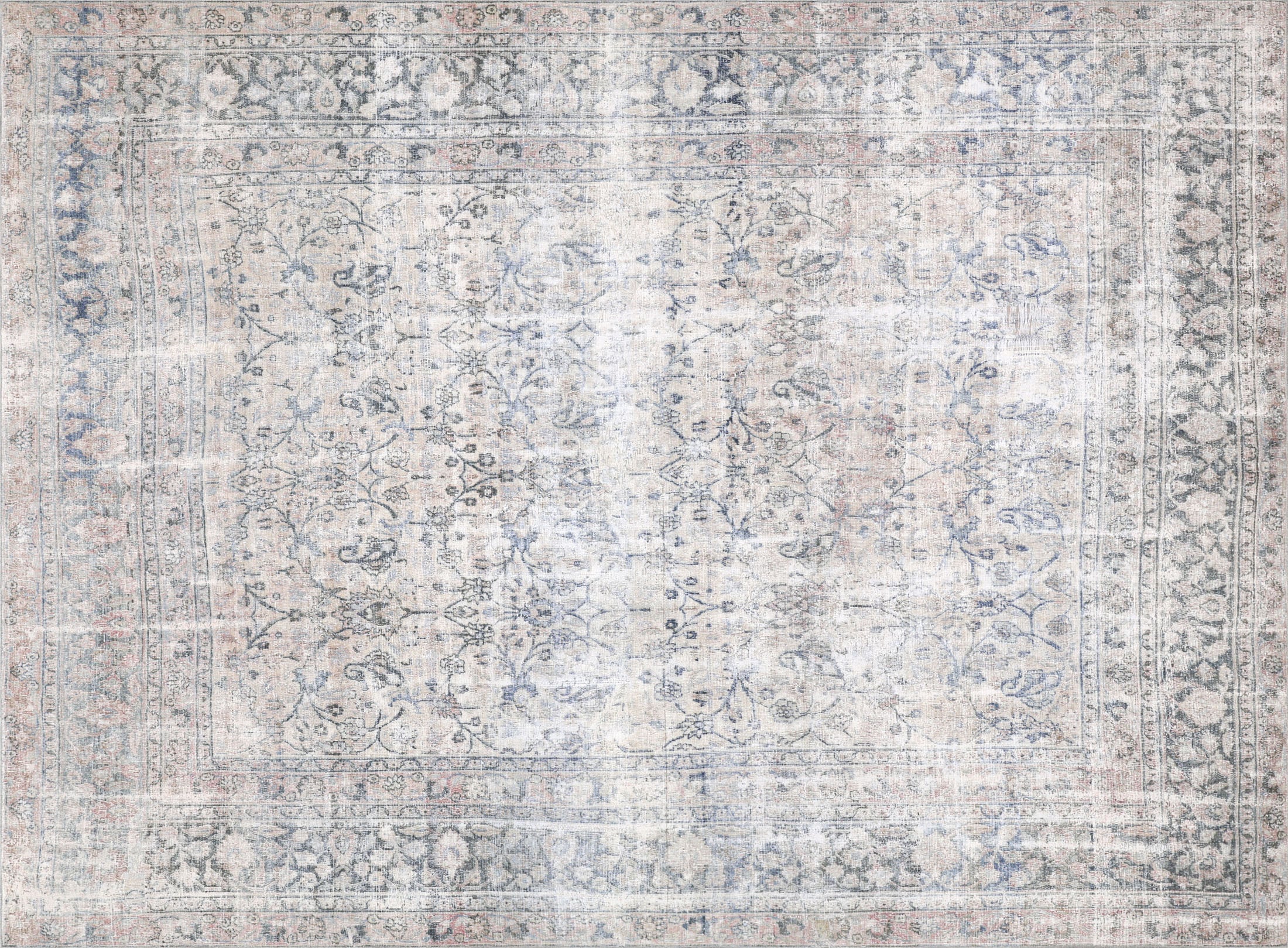Antique Persian Doroksh Rug in Beige,Blue tones and an All Over pattern. Measuring 9 feet 0 inches x 12 feet 2 inches – SKU 180115
