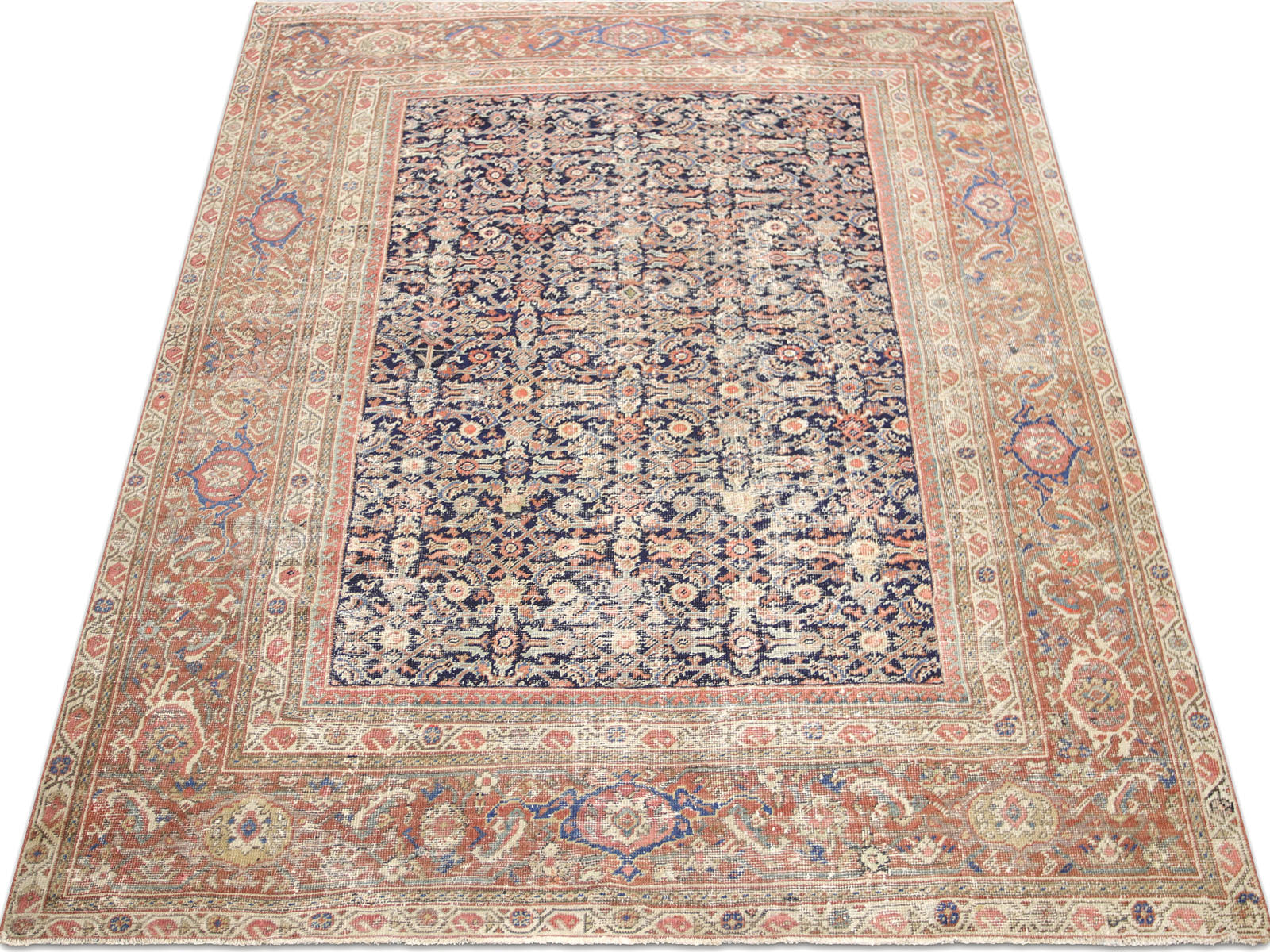 Semi Antique Persian Mahal Rug - 7'2" x 13'3"