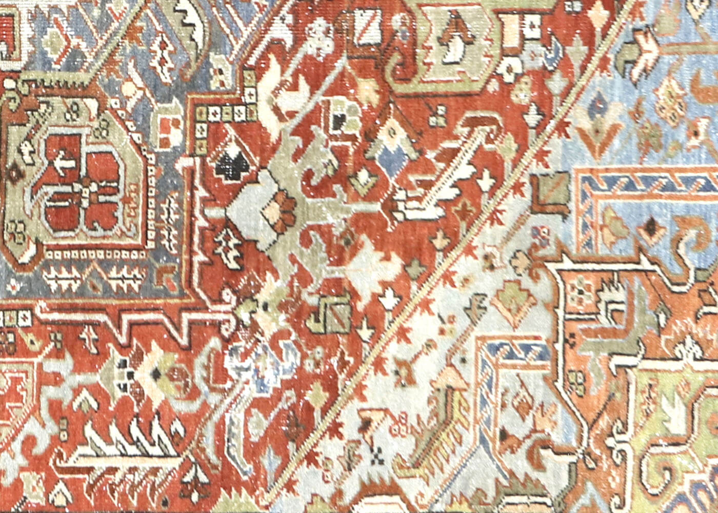 Semi Antique Persian Heriz Rug - 9'4" x 11'9" - 180150