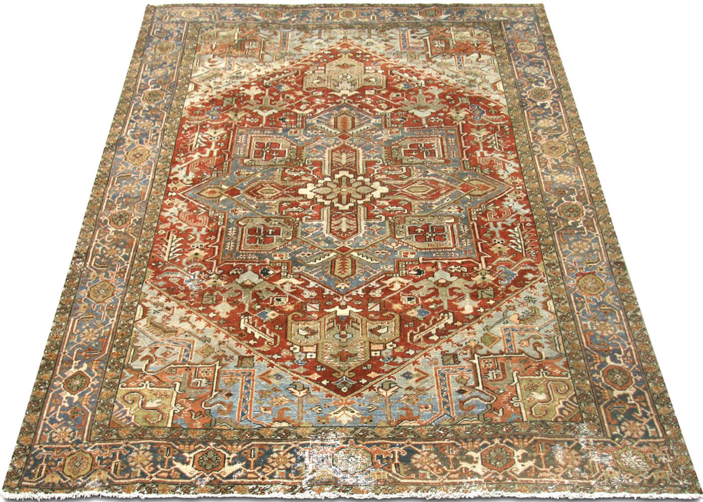 Semi Antique Persian Heriz Rug - 9'4" x 11'9" - 180150